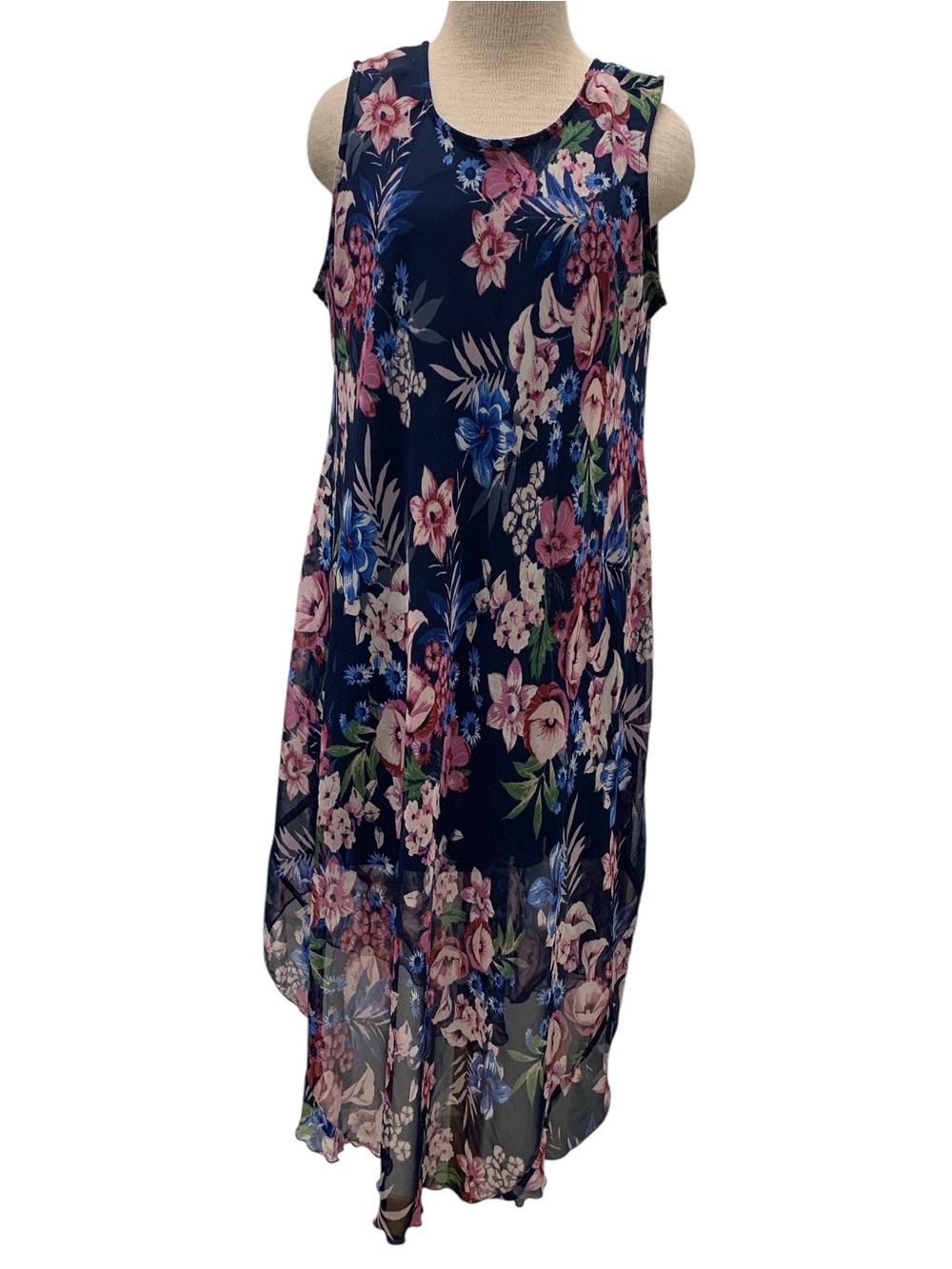 Pink Pineapple NWT Navy Floral Sleeveless Maxi Dress Size O/S